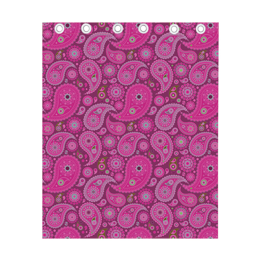 Pink Paisley Pattern Print Curtain