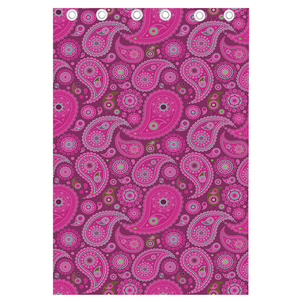 Pink Paisley Pattern Print Curtain