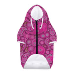 Pink Paisley Pattern Print Dog Zip Up Hoodie