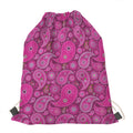 Pink Paisley Pattern Print Drawstring Bag