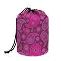 Pink Paisley Pattern Print Drawstring Makeup Bag
