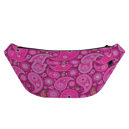 Pink Paisley Pattern Print Fanny Pack