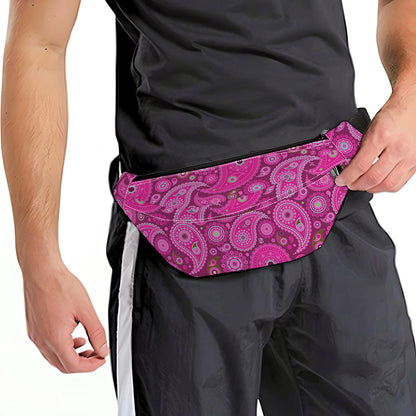 Pink Paisley Pattern Print Fanny Pack
