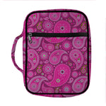 Pink Paisley Pattern Print Front Pocket Bible Bag