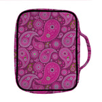 Pink Paisley Pattern Print Front Pocket Bible Bag