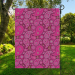 Pink Paisley Pattern Print Garden Flag