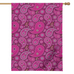 Pink Paisley Pattern Print House Flag
