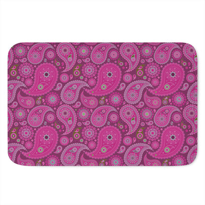 Pink Paisley Pattern Print Indoor Door Mat