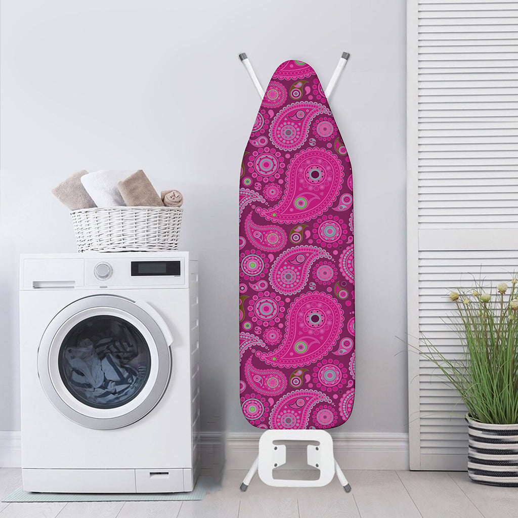 Pink Paisley Pattern Print Ironing Board Cover