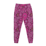 Pink Paisley Pattern Print Jogger Pants