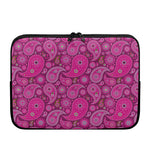 Pink Paisley Pattern Print Laptop Sleeve
