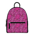 Pink Paisley Pattern Print Leather Backpack
