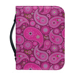 Pink Paisley Pattern Print Leather Bible Cover