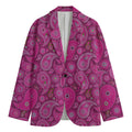 Pink Paisley Pattern Print Men's Blazer