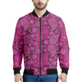 Pink Paisley Pattern Print Men's Bomber Jacket
