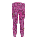 Pink Paisley Pattern Print Men's Leggings