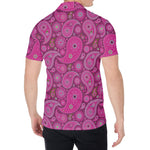 Pink Paisley Pattern Print Men's Shirt