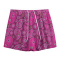 Pink Paisley Pattern Print Mesh Shorts
