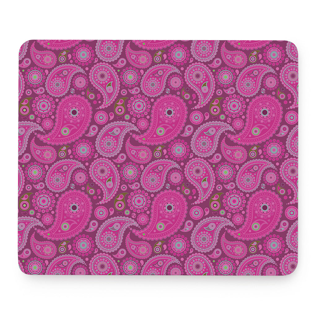 Pink Paisley Pattern Print Mouse Pad