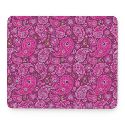 Pink Paisley Pattern Print Mouse Pad