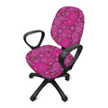 Pink Paisley Pattern Print Office Chair Cover