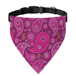 Pink Paisley Pattern Print Over The Collar Dog Bandana