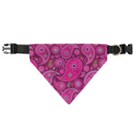 Pink Paisley Pattern Print Over The Collar Dog Bandana