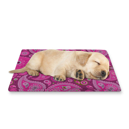 Pink Paisley Pattern Print Pet Cooling Mat Cover