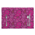Pink Paisley Pattern Print Placemat