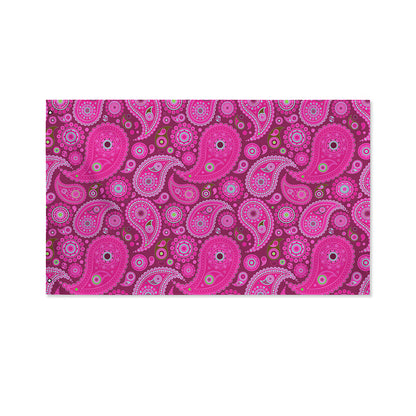 Pink Paisley Pattern Print Polyester Flag