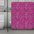 Pink Paisley Pattern Print Polyester Shower Curtain