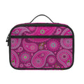 Pink Paisley Pattern Print Portable Lunch Bag