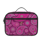 Pink Paisley Pattern Print Portable Lunch Bag