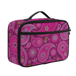 Pink Paisley Pattern Print Portable Lunch Bag