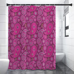 Pink Paisley Pattern Print Premium Shower Curtain