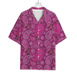 Pink Paisley Pattern Print Rayon Hawaiian Shirt