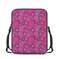 Pink Paisley Pattern Print Rectangular Crossbody Bag