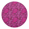 Pink Paisley Pattern Print Round Blanket