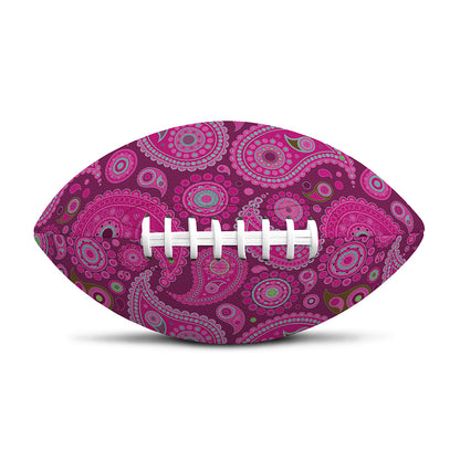 Pink Paisley Pattern Print Rugby Ball