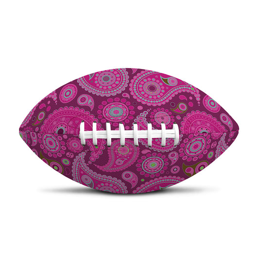 Pink Paisley Pattern Print Rugby Ball