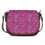 Pink Paisley Pattern Print Saddle Bag