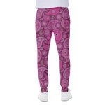 Pink Paisley Pattern Print Scuba Joggers