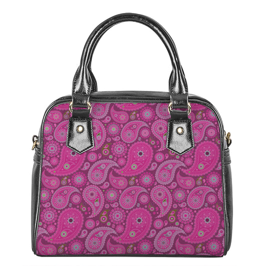 Pink Paisley Pattern Print Shoulder Handbag