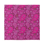 Pink Paisley Pattern Print Silk Bandana