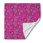 Pink Paisley Pattern Print Silk Bandana
