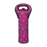 Pink Paisley Pattern Print Single Neoprene Wine Tote