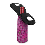 Pink Paisley Pattern Print Single Neoprene Wine Tote