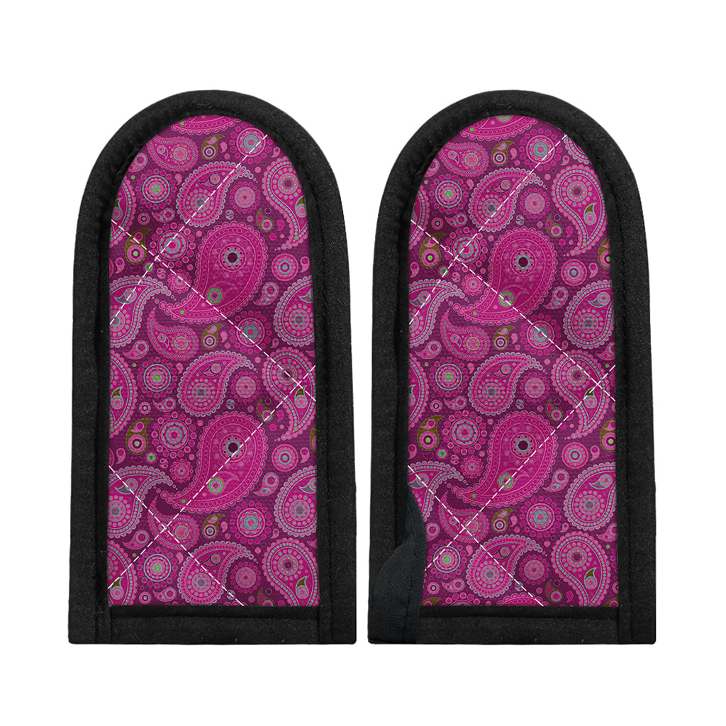 Pink Paisley Pattern Print Skillet Handle Cover