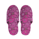 Pink Paisley Pattern Print Slippers