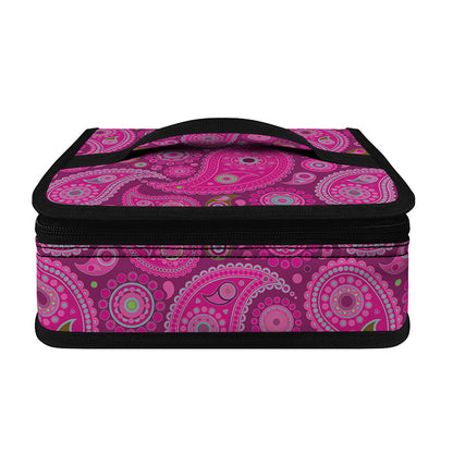 Pink Paisley Pattern Print Small Lunch Bag